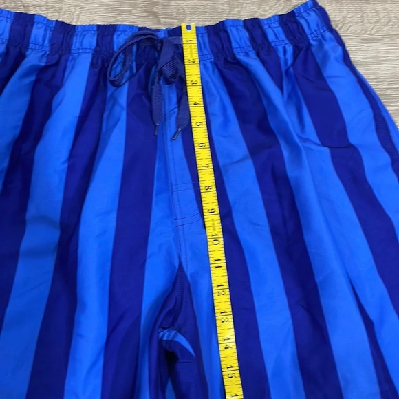 NWOT Cromer Resortwear Swim Trunks Elastic Waist Blue Striped L (36/38) - Picture 10 of 15